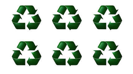 Obraz premium Recycling symbol set transparent background graphic design eco-friendly environment illustrations