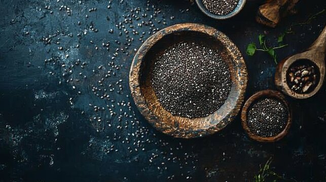 Chia seeds scattered on a clean surface, highlighting their health benefits.