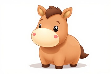 Obraz na płótnie Canvas cartoon horse with brown mane and brown nose and brown tail