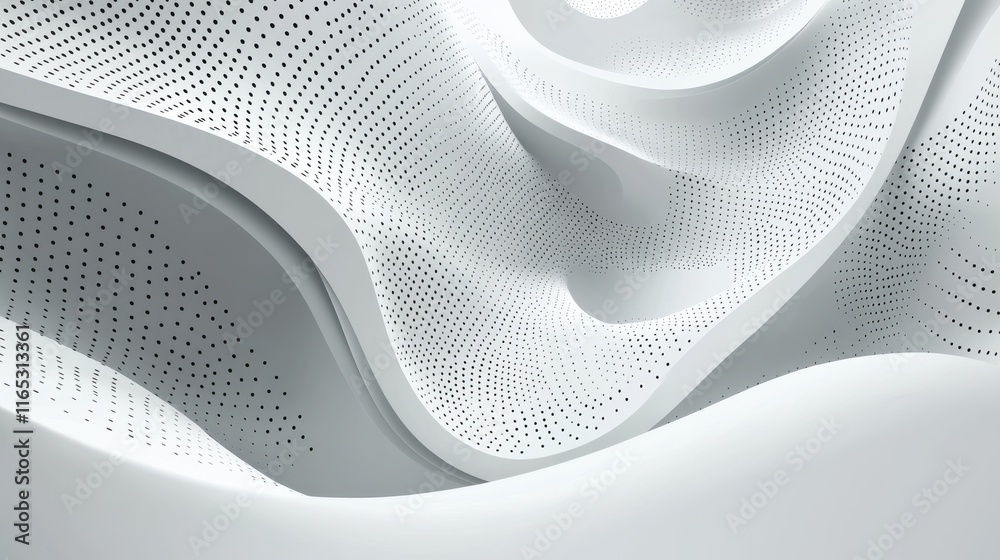 Poster dynamic abstract wave patterns digital art 3d visualization modern aesthetic close-up view conceptua