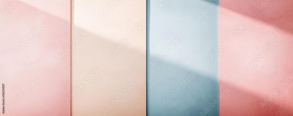 Aufkleber pastel colored background with light beams creating geometric shapes