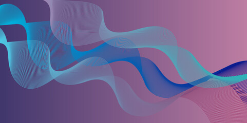 Color light purple blue abstract waves design, Dark abstract background with glowing wave. Shiny moving lines design element. Modern purple blue gradient flowing wave lines.
