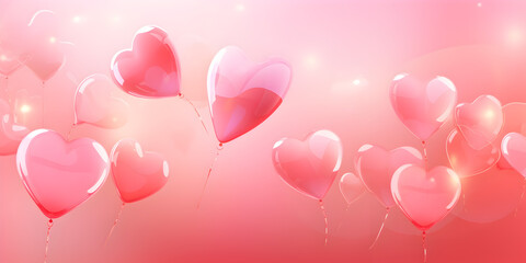 Abstract 3d Valentines day background with hearts
