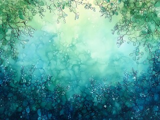 soft watercolor texture in pastel green and blue tones