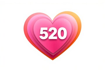 a close up of a heart with the number 5220 on it