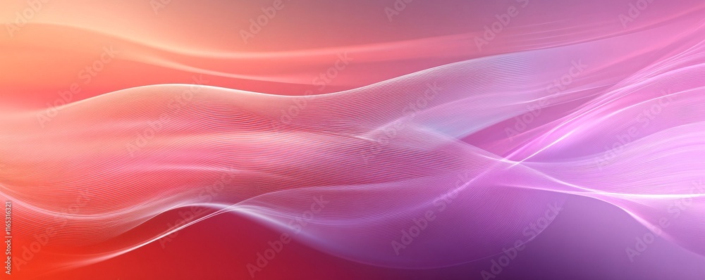 Aufkleber Abstract pink and orange wavy lines creating a soft and dreamy background