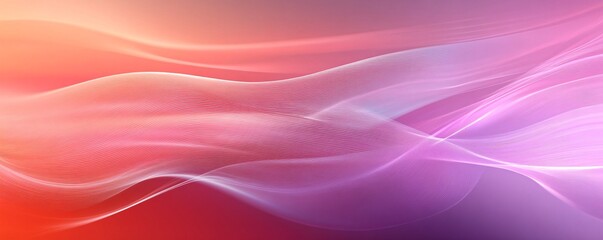 Fototapeta premium Abstract pink and orange wavy lines creating a soft and dreamy background