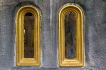 Fototapeta premium Golden Ornament on Building Wall for Air Ventilation