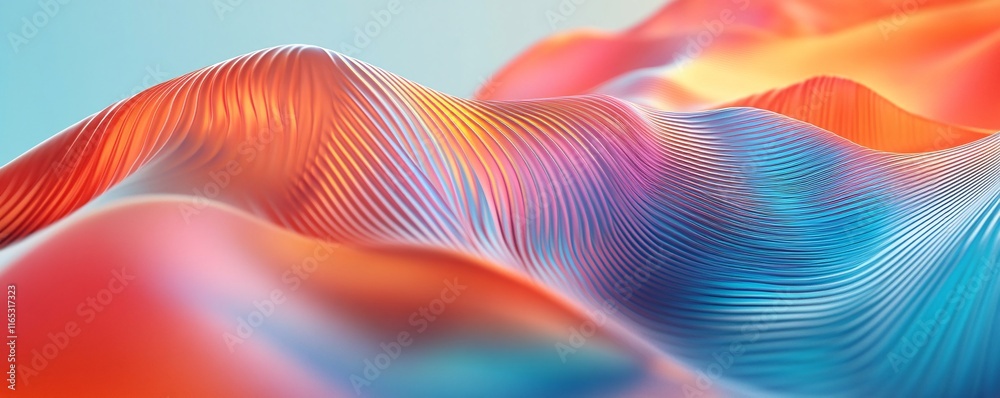 Poster Colorful abstract lines flowing and creating a wave pattern