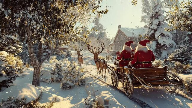 santa claus in the snow