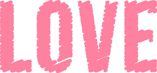 Hand drawn doodle love word vector.
Valentine love text scribble.
Transparent background.