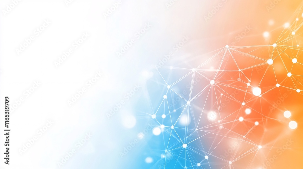Poster Abstract network connecting points and lines on gradient background