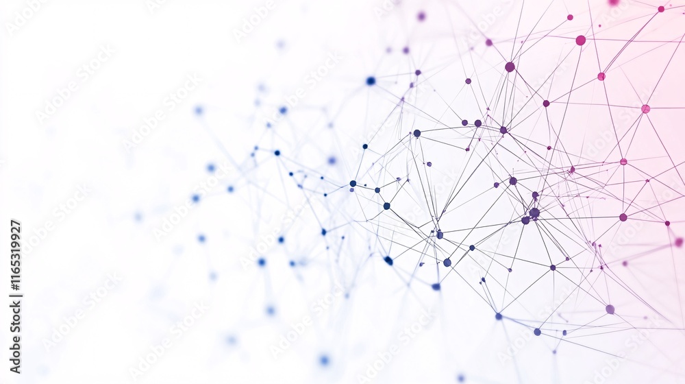 Aufkleber Network mesh connecting points with lines creating futuristic design