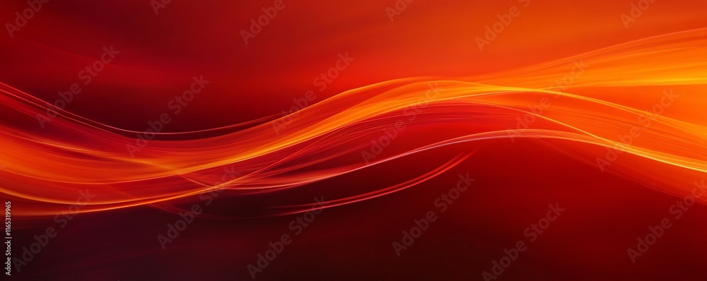 Aufkleber abstract red and orange waves flowing seamlessly on dark background
