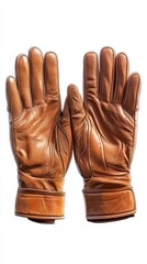 A Pair of Exquisite Brown Leather Gloves: Perfect for Any Occasion