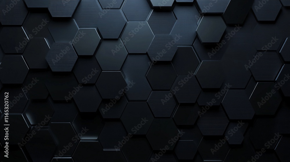 Leinwandbilder dark hexagonal pattern creating modern and geometric background