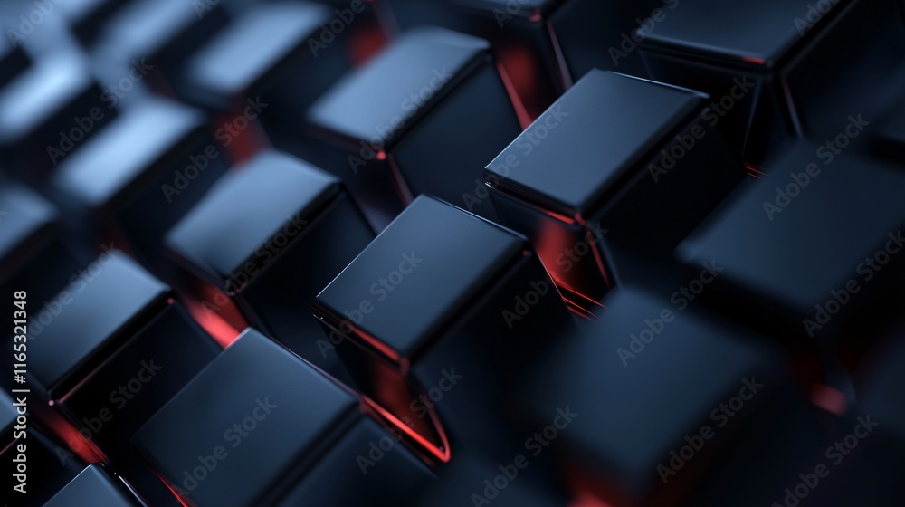 Aufkleber Abstract background showing glowing black cubes forming modern pattern