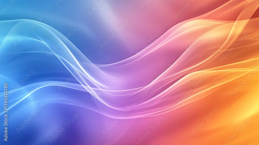 Aufkleber Abstract colorful waves flowing across gradient background