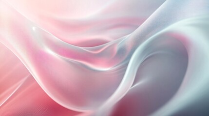 Obraz premium Pastel colored transparent cloth flowing in the air creates abstract shapes