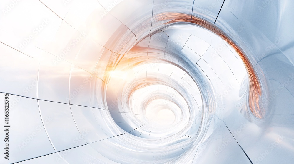 Poster Swirling vortex tunnel creating a futuristic technological background