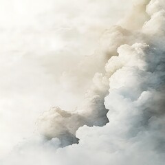 Obraz premium subtle white gradient with soft cloud-like formations