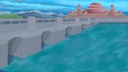 anime bridge and castle type s010 