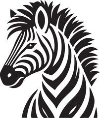 Stylized Black and White Zebra Vector Illustration