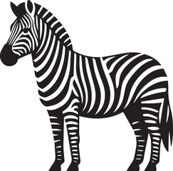 Stylized Black and White Zebra Vector Illustration