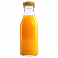Realistic bottle of fresh orange juice isolated on transparent background Generative Ai.