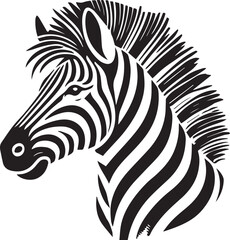 Stylized Black and White Zebra Vector Illustration