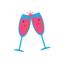 New year cheers drink vector illustartion