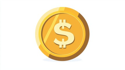 Obraz premium Golden Coin with Dollar Sign Symbolizing Wealth and Prosperity in Business Transactions, Finance Concepts, and Investment Opportunities for Entrepreneurs and Investors