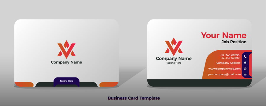 White grey gradient color gradient business card