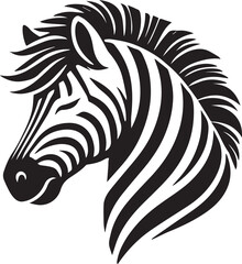 Stylized Black and White Zebra Vector Illustration