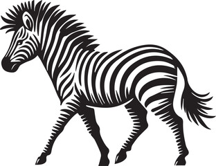 Stylized Black and White Zebra Vector Illustration