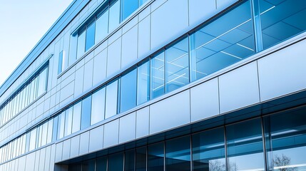 Obraz premium Sleek Office Building Featuring Minimalist Design and Expansive Glass Windows