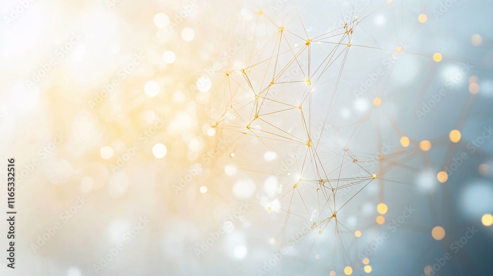 Aufkleber Network mesh connecting points of light creating a futuristic technological web
