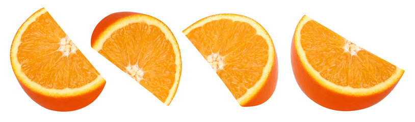 slice orange fruit isolated, Orange fruit macro studio photo, transparent PNG, PNG format, cut out, Collection