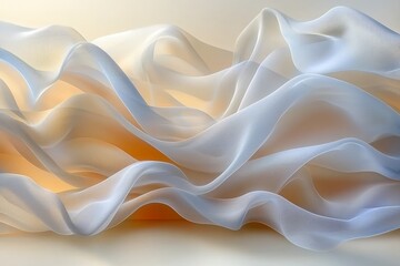 Obraz premium Flowing Fabric Abstract Art Light Hues