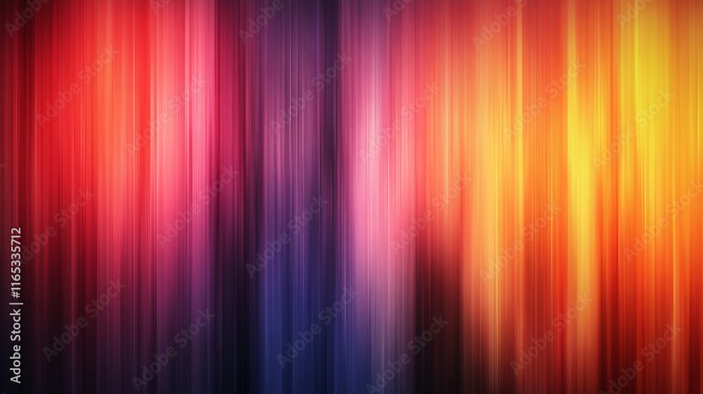Poster Colorful abstract background showing vertical stripes of light creating a vibrant pattern