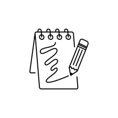 Outline Notebook with Paper icon, to record information and data analyzed.