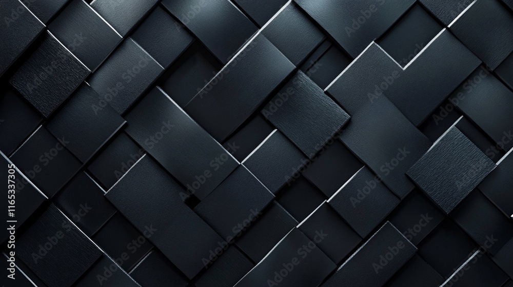 Leinwandbilder intertwined dark grey rectangular shapes creating modern abstract background