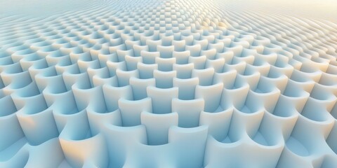 Naklejka premium Abstract geometric pattern with blue and white 3d wave structures