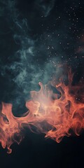 dynamic red flames on a dark black background 