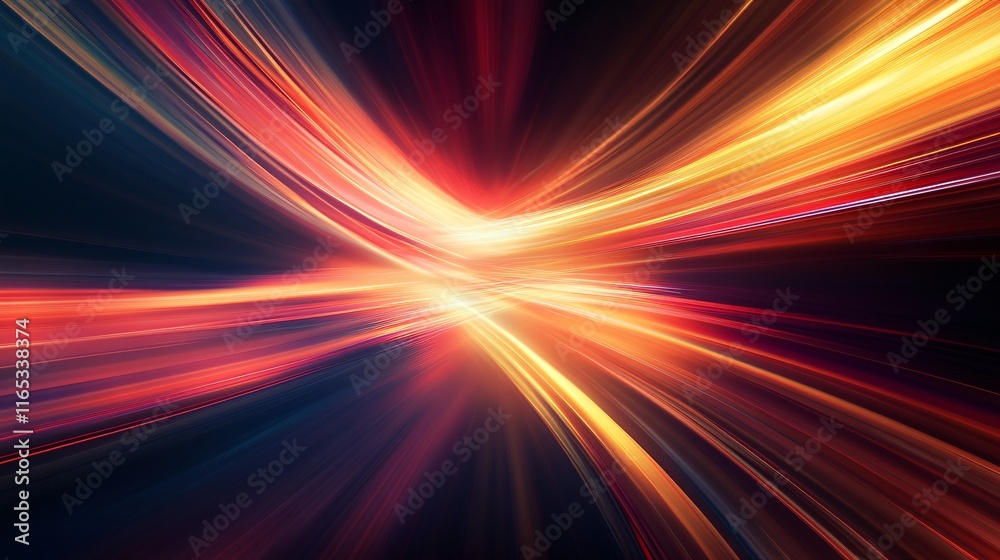 Aufkleber abstract speed motion light trails background crossing in center