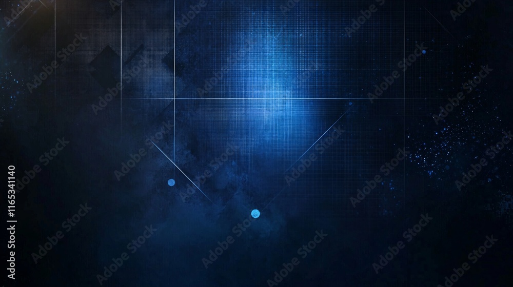 Poster futuristic blue technology background connecting lines and dots