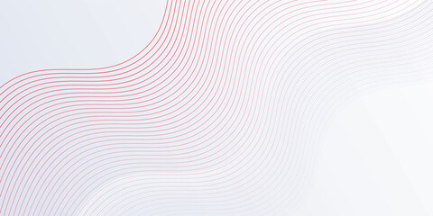 Modern abstract background with flowing lines white an red. Digital future technology art simple modern design