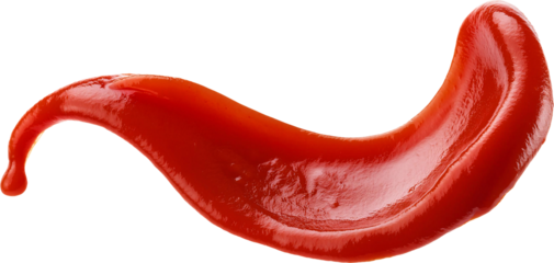 curved ketchup splash resembling artistic wave on isolated background for food design
