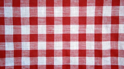 Red and White Checkered Tablecloth Texture for Rustic Dining Setup