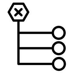 Data Flow Delete Line Icon
